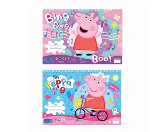 Picture of PAINTING BLOCK PEPPA PIG 23X33 40 SHEETS STICKERS-STENCIL- 2 COLORING PAGES 2 DESIGNS