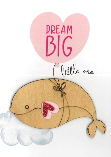 Εικόνα της ΕΥΧΕΤΗΡΙΑ ΚΑΡΤΑ "DREAM BIG LITTLE ONE" - ΚΟΡΙΤΣΙ