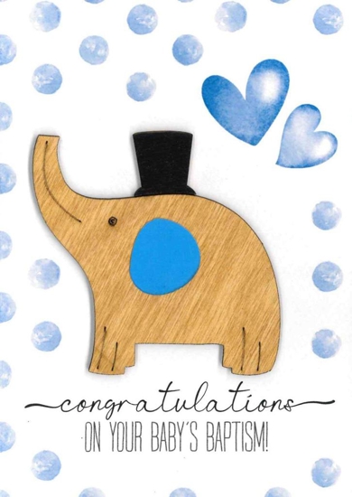 Picture of GREETING CARD "CONGRATULATIONS ON YOUR BABY'S BAPTISM" -  BOY