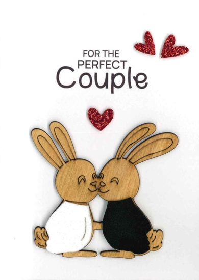 Picture of GREETING CARD "FOR THE PERFECT COUPLE" - BUNNIES