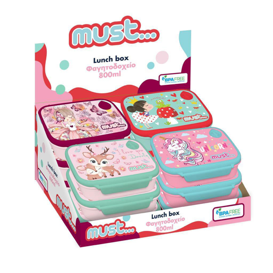 Picture of LUNCH BOX MUST 800ML 18X13X6CM 4 DESIGNS GIRL