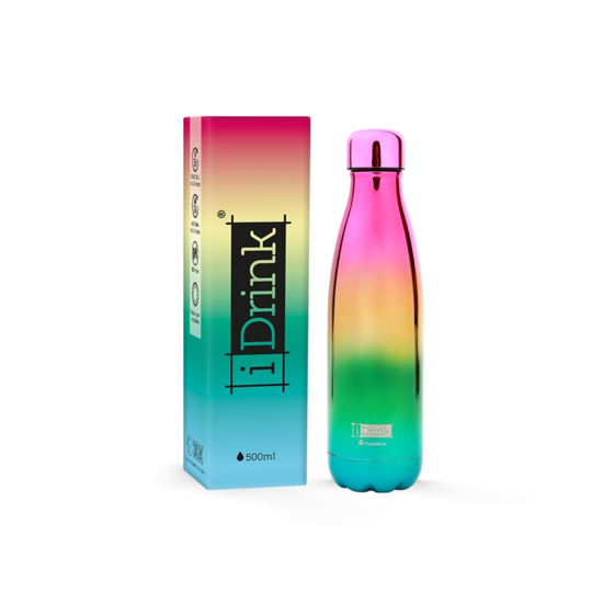 Picture of CANTEEN i DRINK ID0442 THERM BOTTLE 500ml METAL.RAINBOW