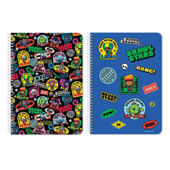 Picture of SPIRAL NOTEBOOK 17X25 2 SUBJECTS 60Φ BRAWL STARS 2 DESIGNS