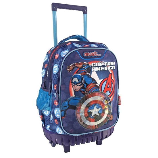 Picture of BACKPACK PRIMARY SCHOOL TROLLEY AVENGERS CAPTAIN AMERICA MUST 3 CASES