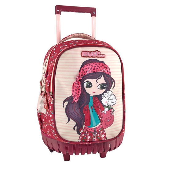Picture of BACKPACK PRIMARY SCHOOL TROLLEY LUNA MUST 3 CASES