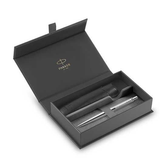 Εικόνα της ΣΤΥΛΟ PARKER JOTTER CORE STAINLESS STEEL Ball Pen with black pouch