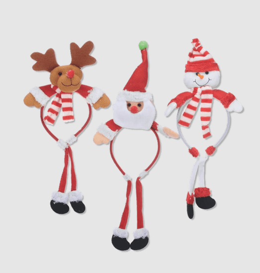 Picture of CUE CHRISTMAS FIGURES WITH HANGING LEGS 12cmx42cm SET OF 3 DESIGNS