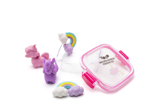Picture of SET OF SCENTED ERASERS SWEETS AND UNICORNS  IN A BOX YOLO