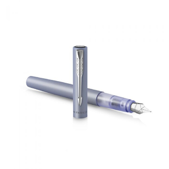 Picture of Fountain Pen Parker Vector XL Silver Blue CT Set with Free Converter