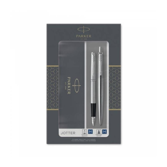 Εικόνα της ΠΕΝΑ + ΣΤΥΛΟ BALLPEN PARKER JOTTER CR DUO STAINLESS STEEL CT