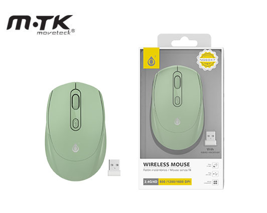 Picture of MTK WIRELESS MOUSE OPTICAL 4D 2.4GHz/800/1000/1600 DPI NG6047 GREEN