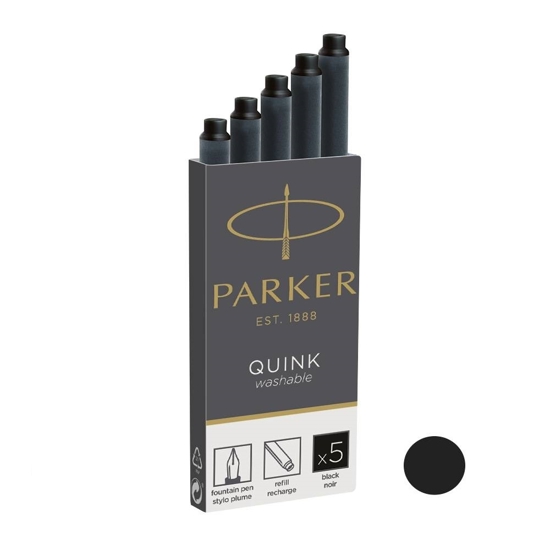 Picture of Spare part fountain pen Parker QUINK ΙΝΚ CARTRIDGES BLACK 5 pieces