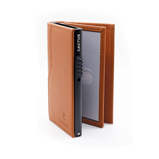 Picture of RFID WALLET LEATHER BROWN CACTUS