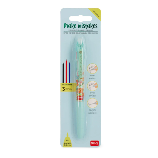 Picture of 3-Colour Erasable Gel Pen Flowers-themed Legami