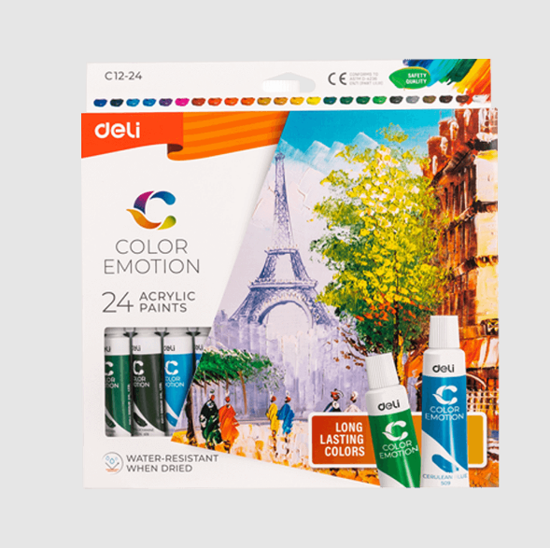 Picture of SET ACRYLIC PAINT 24PCS 12ml DELI COLOR EMOTION