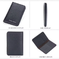 Picture of Card holder Black synthetic leather mini slim diptych 7x11cm