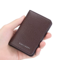 Picture of Card holder Brown synthetic leather mini slim diptych 7x11cm