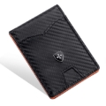 Picture of Wallet CARBON PU leather - silicone Black/Orange RFID mini slim 8x11,5cm