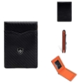 Picture of Wallet CARBON PU leather - silicone Black/Orange RFID mini slim 8x11,5cm