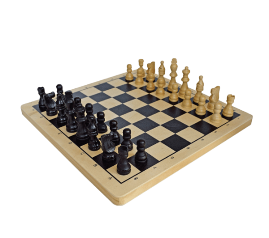 Picture of CHESSBOARD WOODEN WITH PAWNS 29.5x29.5x4.5cm