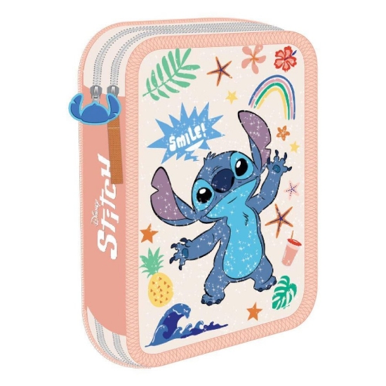 Εικόνα της Κασετίνα Διπλή Γεμάτη Stitch Smile Must Team