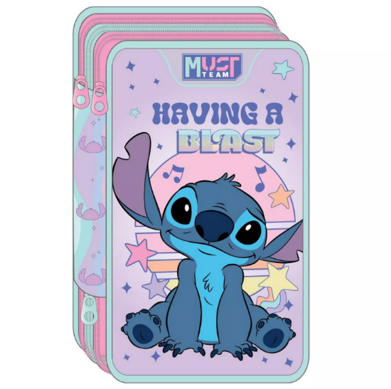 Εικόνα της Κασετίνα Τριπλή Γεμάτη Stitch Having A Blast Must Team
