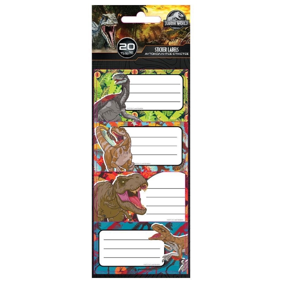 Picture of LABELS ADHESIVE JURASSIC WORLD 20PCS 5 SHEETS