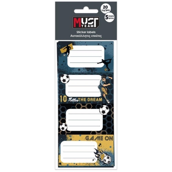 Picture of LABELS ADHESIVE FOOTBALL 20PCS 5 SHEETS