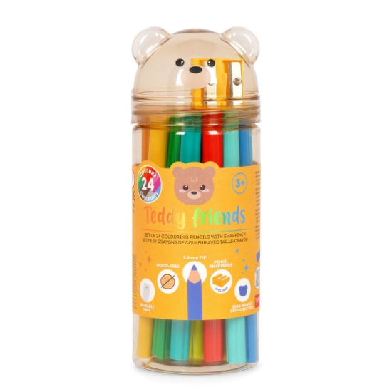 Εικόνα της Ξυλομπογιές σετ 24 τεμ Teddy Friends Legami