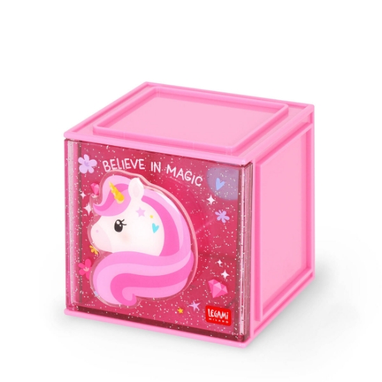 Picture of Desk storage & Organizer box stackable cutie cube Unicorn Legami