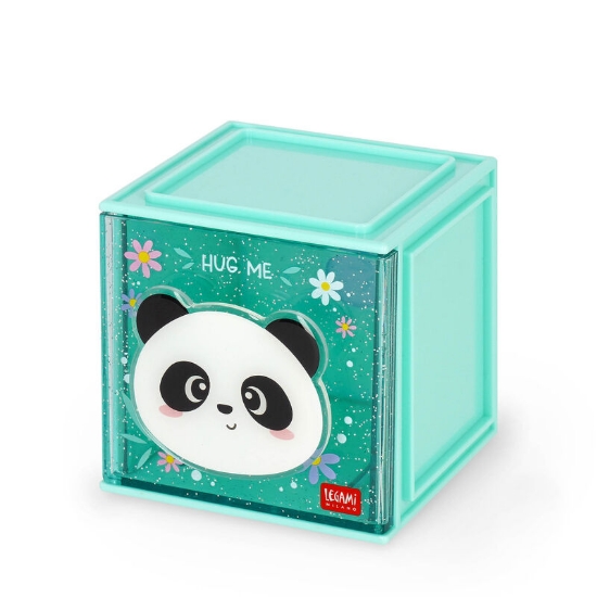 Picture of Desk storage & Organizer box stackable cutie cube Panda Legami