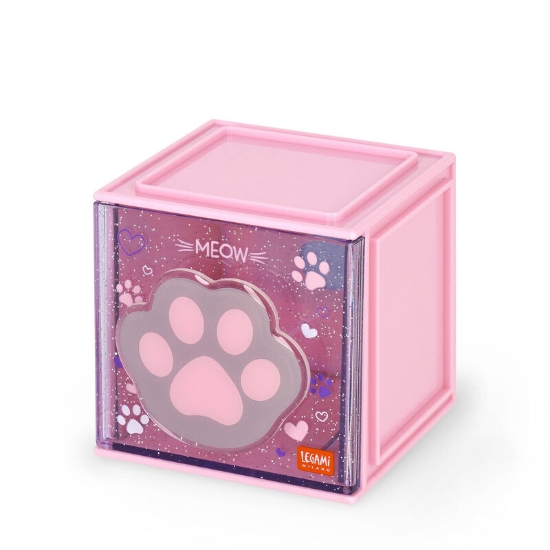 Picture of Desk storage & Organizer box stackable cutie cube Kitty Legami