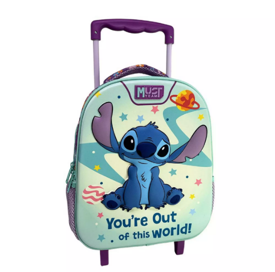 Εικόνα της Σχολική Τσάντα Τρόλεϊ Νηπίου Disney Stitch You Re Out Of This World Must 2 Θήκες