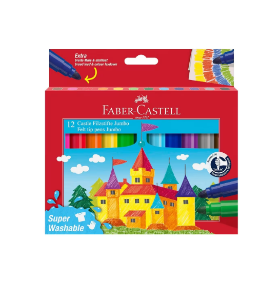 Picture of Markers Faber Castell Jumbo Super Washable 12 pcs
