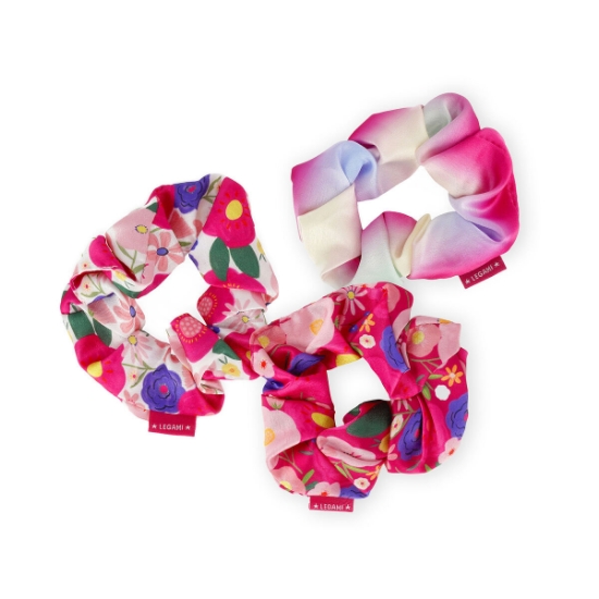 Picture of Set of 3 Flowers Hair Scrunchies - Hair We Are! Legami