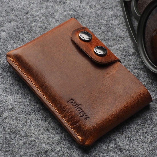 Εικόνα της Πορτοφόλι Hobby line The Original Legendary Vintage Saddle Leather Pularys Καφέ