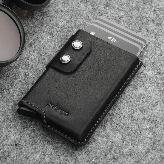 Εικόνα της Πορτοφόλι Funky line Nomad Leather Pularys Μαυρο