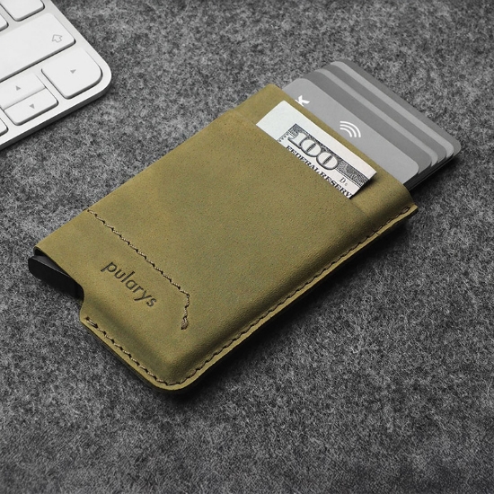 Εικόνα της Πορτοφόλι Gobi line Hunter Leather Pularys Olive