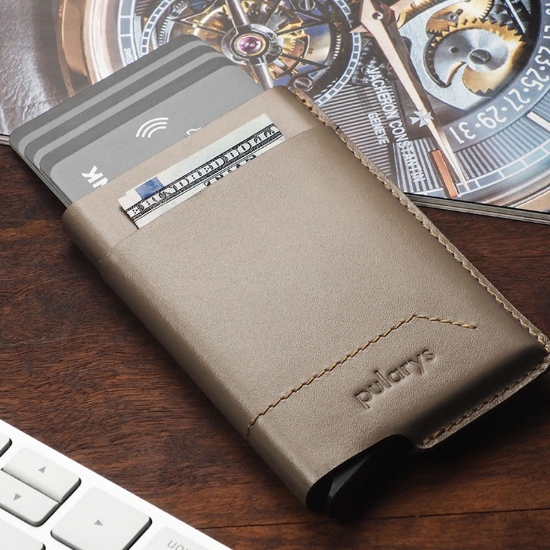 Εικόνα της Πορτοφόλι Gobi line Italia Leather Pularys Latte