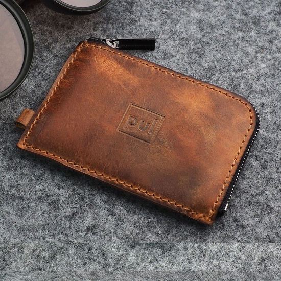 Εικόνα της Πορτοφόλι Oldtimer Slim line The Original Legendary Vintage Saddle Leather Pularys Καφέ