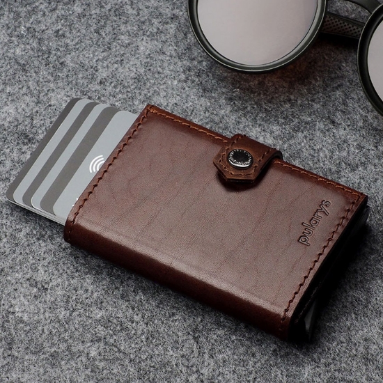 Εικόνα της Πορτοφόλι Hiker line Nomad Leather Pularys Καφέ