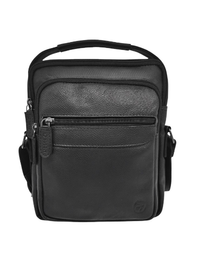 Εικόνα της Τσαντάκι ώμου Δερμάτινο 21x23x7 cm Daston Μαύρο