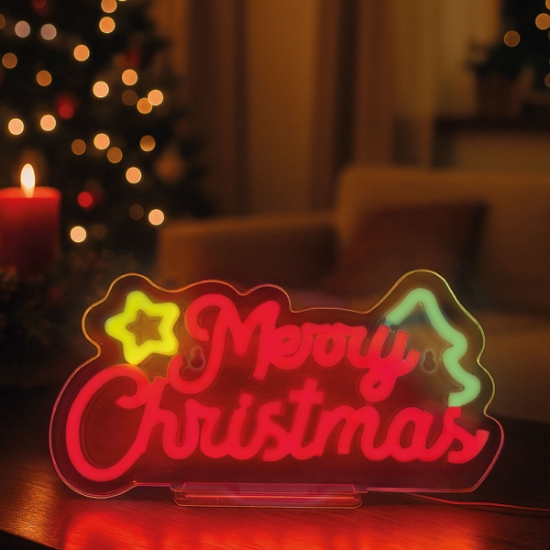 Εικόνα της Επιγραφή LED με εφέ Neon Merry Christmas - It's A Sign Legami