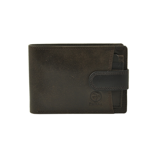 Εικόνα της Πορτοφόλι Δερμάτινο Daston Vintage Saddle Leather Gray/Black