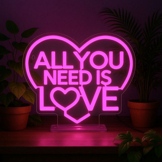 Εικόνα της Επιγραφή LED με εφέ Neon All You Need is Love - It's A Sign Legami