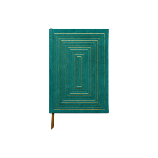 Εικόνα της Σημειωματάριο σκληρόδετο βελούδινη επένδυση Α5 Designworks Ink - Arch Dot Journal Πράσινο