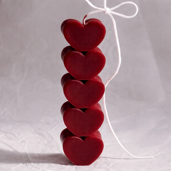 Picture of Handmade Easter Candle Heart Red