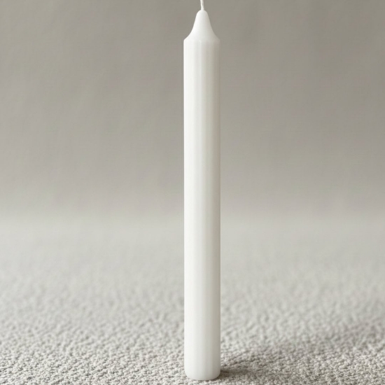 Εικόνα της Λαμπάδα Χειροποίητη Ribbed White Αρωματική