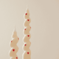 Picture of Handmade Easter Candle Twisted White Hearts Scented