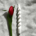 Picture of Handmade Easter Candle Twisted White Hearts Scented